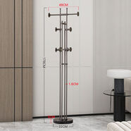 小米貴族輕奢落地掛衣架臥室不銹鋼衣帽架三桿立式家用客廳衣服掛架子網(wǎng)紅 L18灰+黑石款