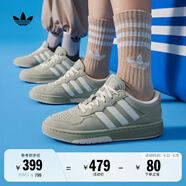 adidas「面包鞋」COURTIC經(jīng)典運(yùn)動板鞋男女阿迪達(dá)斯官方三葉草 淺綠/奶油白   35.5