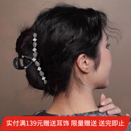 向晚發(fā)夾高級感水鉆抓夾女精致發(fā)夾后腦勺盤發(fā)發(fā)卡氣質(zhì)發(fā)卡鯊魚夾發(fā)飾