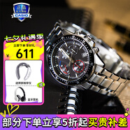 卡西歐（CASIO）【七夕】男表商務(wù)休閑簡(jiǎn)約指針?lè )浪搸П砟惺渴直硭湍杏讯Y物 EFV-540D-1AVU銀色鋼帶款