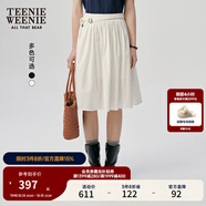 Teenie Weenie小熊女裝2025夏季新款大擺半身裙度假風法式蓬蓬短裙 白色 S