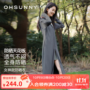 OhSunny防曬衣女長(zhǎng)款女神透氣防曬服戶外運(yùn)動(dòng)風(fēng)衣外套薄 隕石灰-長(zhǎng)款 M