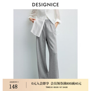 迪賽尼斯（DESIGNICE）2024年春季新款通勤風(fēng)簡約寬松高腰衛(wèi)褲百搭黑色休閑褲女 灰色 M