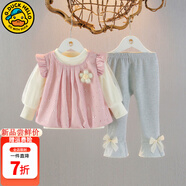 G.DUCKKIDS小黃鴨童裝女童套裝春秋季新款女寶寶周歲禮服兒童公主裙子三件套 HQ062款 粉色 73 尺碼5-7個(gè)月(建議寶寶13-18
