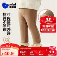 迷你巴拉（minibala）女童打底褲兒童親膚保暖柔軟內(nèi)里抓絨褲子2025冬