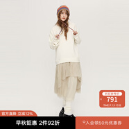 moussy&sly新品甜美日系風(fēng)面料拼接衛(wèi)衣連衣裙女038HAL33-0311 象牙色013 均碼 00020/F