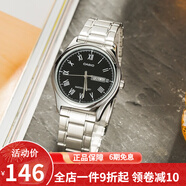 卡西歐（CASIO） 卡西歐(CASIO)男表休閑簡(jiǎn)約石英皮帶手表學(xué)生腕表商務(wù)送男友禮物 MTP-V006D-1B