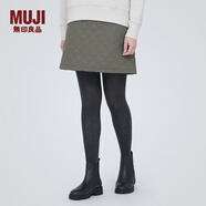 無(wú)印良品（MUJI）女式 可水洗 絎縫短裙 BE1QMA3A  煙熏綠色 M（160/66A）