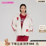 LALABOBO90鴨絨運動羽絨服女裝寬松百搭立領(lǐng)休閑加厚外套潮流LBCC-WSYR13 米白 L