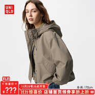 優(yōu)衣庫【加購】女裝休閑連帽短外套/時尚百搭479229 33 卡其色 M /160/84A