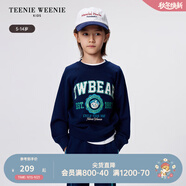 Teenie Weenie Kids小熊童裝25年新款男童時(shí)尚寬松插肩袖圓領(lǐng)衛衣 藏青色 140 cm