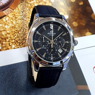 CASIO 時(shí)尚潮流男士商務(wù)真皮防水石英男表 BEM-506 EFR-517 EFR-517L-1A 42mm藍(lán)寶石蝴蝶扣