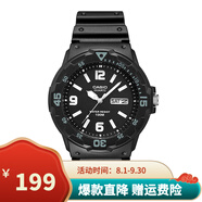 卡西歐（CASIO）男女表學生手表運動手表 夜光防水石英表帶星期日歷腕表 黑表灰字MRW-200H-1B2