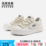 馬克華菲板鞋男鞋秋季2025新款大頭厚底帆布鞋男潮流防滑輕奢增高網(wǎng)鞋子男 米白 【男女同款】 39 皮鞋碼=運(yùn)動(dòng)碼40
