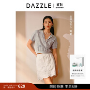 DAZZLE地素 劉雯同款 半身裙2024夏新款女裝鏤空設計繡花短裙 漂白色 XS