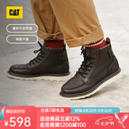 CAT卡特馬丁靴工裝靴男靴男鞋機(jī)車風(fēng)復(fù)古牛皮短靴高幫鞋子男七夕禮物 黑色 42