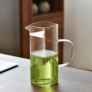 cuipo玻璃杯耐高溫茶水分離公道杯茶漏一體月牙杯家用過濾綠茶杯分茶器250ML四方直身月牙杯