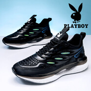 花花公子鞋子男鞋夏季2025新款休閑運動(dòng)鞋男青少年網(wǎng)面減震跑步鞋 507黑色 39 39標準運動(dòng)碼