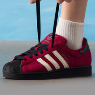 adidas阿迪達斯三葉草男鞋女鞋板鞋 25秋季新款情侶金標貝殼休閑鞋子女 酒紅/情侶貝殼頭JQ3220 36.5