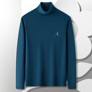 夢(mèng)特嬌（MONTAGUT）秋冬男士針織衫經(jīng)典商務(wù)百搭翻領(lǐng)休閑毛衣男T恤 寶藍-高領(lǐng) XL