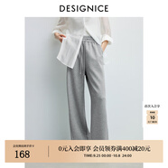 迪賽尼斯（DESIGNICE）2024年春季新款通勤風(fēng)簡(jiǎn)約寬松高腰衛(wèi)褲百搭黑色休閑褲女 灰色 XL
