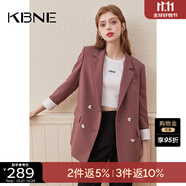 KBNE西裝外套女春秋款休閑小西服2025春裝新款韓版顯瘦小個(gè)子上衣 粉色 S