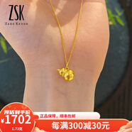 ZSK黃金吊墜葫蘆提溜古法金小吊墜足金手串珠掛飾工費120元 1.73克大葫蘆吊墜