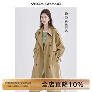 VEGA CHANG風(fēng)衣女中長(cháng)款2025春秋季新款韓版收腰經(jīng)典時(shí)尚外套ins潮 鷺茶色 M