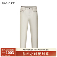 GANT/甘特24秋冬新款簡約休閑百搭修身棉棉混紡時尚純色女牛仔褲 102-米色 L