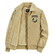 芭黎公雞羊羔絨夾克男保暖加絨加厚棉服2025冬季休閑百搭外套 卡其色 M