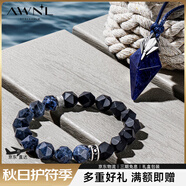AWNL波塞冬情侶手鏈男手串小眾輕奢時(shí)尚百搭飾品送男友生日禮物 兩件套-項(xiàng)鏈鈦鋼鏈55cm+黑瑪瑙手鏈 M碼 推薦手圍15-16CM
