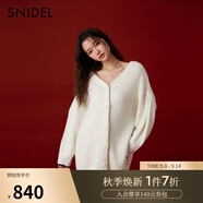 SNIDEL2025春夏新品甜美蝴蝶結(jié)系帶V領(lǐng)針織開衫連衣裙SWNO251303 象牙白 均碼 （F）