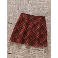 茉衣雅（MOYIYA）2025氛圍感穿搭套裝韓系設計感軟糯毛衣針織衫女毛呢格子群套裝 紅色半身裙 有內襯【單件】 M