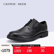 ECCO愛(ài)步正裝皮鞋男 新款舒適通勤布洛克雕花商務(wù)皮鞋 都市倫敦525614 11001 39