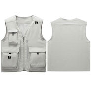 男士吉普盾馬甲背心工裝寬松戶(hù)外釣魚(yú)攝影師背心定制印logo工作服 735灰色 7XL 7XL