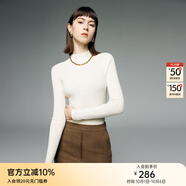 顏域羊毛內(nèi)搭針織衫女2025新款冬季糖果色修身顯瘦半高領打底毛衣 米白 M/38