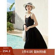 茵曼（INMAN）章若楠同款歐若風(fēng)天絲薄開(kāi)衫女裝襯衫2025夏季新品長(cháng)袖襯衣 吊帶裙黑色-18322336 S