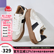 KAPPA卡帕女鞋厚底滑板鞋子女2025秋季新款運(yùn)動(dòng)休閑鞋軟底德訓(xùn)鞋小粉鞋 米黃色/黑色 37