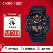 卡西歐（CASIO）AEQ-110W-1B男表小黑武士石英表黑色表盤運動防水 送男友生日禮物 AEQ-110W-1A2VDF 52mm