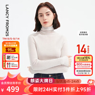 朗姿【秀款 明星同款】純羊毛無(wú)縫針織衫上衣內搭打底衫曠野美拉德女 灰白色 XL