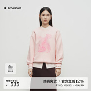 播商場同款灰色無帽衛(wèi)衣女25早春新款寬松圓領(lǐng)上衣女BDS1VD1569 R10脂粉 S