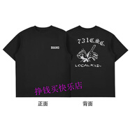 邦BANG “0731CSC”系列 手勢印花劉聰同款情侶潮流街頭短袖T恤 黑色 S