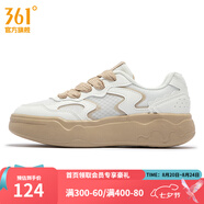 361度女運動(dòng)鞋秋季新款361度女板鞋 羽毛白/杏茶色 35