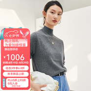 帕羅（PALUOPO）新款半高領(lǐng)毛衣簡約百搭保暖100%山羊絨衫女多色休閑白暖毛 深灰 M 160/100