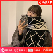 CRANTA KOMEIA圍巾女秋冬季2025新款圍脖女披肩加厚保暖輕奢生日七夕情人節禮物 黑配米 高級感ck風(fēng)送女朋友老婆實(shí)用高檔