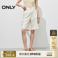 ONLY 2025春季復古水洗百慕大闊腿腰帶短褲牛仔褲女|125143015