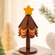 赟婭高級感圣誕樹(shù)隔熱墊餐桌擺件創(chuàng  )意一棵樹(shù)實(shí)木防燙鍋墊折疊杯墊碗墊 圣誕樹(shù)隔熱墊-4層【星星款】