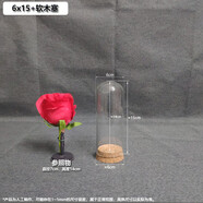 軟木塞玻璃罩展示盒diy玻璃瓶干 干燥花相框保存瓶收納永生花防塵 6x15+軟木塞[適合1朵玫瑰]