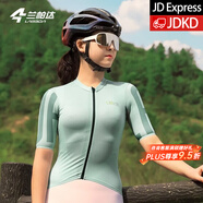 蘭帕達騎行服女款公路車(chē)騎行服短袖長(cháng)袖上衣專(zhuān)業(yè)自行車(chē)騎行衣服褲子錦繡 錦繡洛可可綠-短袖 M （50-55kg）