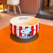 史努比（SNOOPY）條紋2025年新款陶瓷碗筷餐具飯碗碟子菜盤(pán)二人食套裝禮盒裝 史努比條紋4.5寸碗-藍色